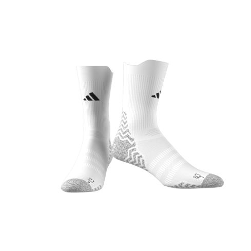 Grip Knitted Crew Cushioned Performance Socks - White/Black